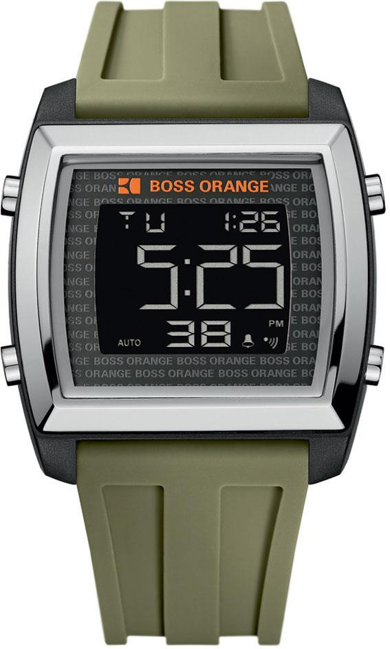 Hugo Boss Orange Men's Black Digital Dial Green Rubber Watch 1512612