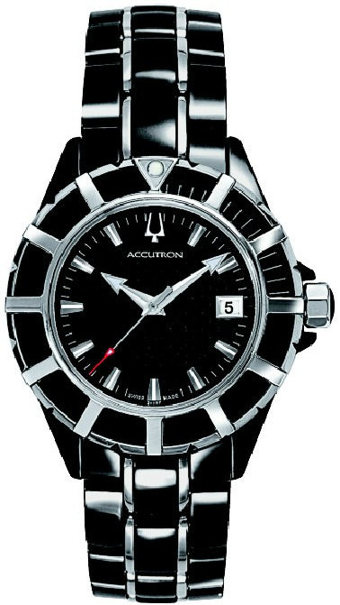 Accutron Men's Mirador Black Dial Two Tone Watch 28B87