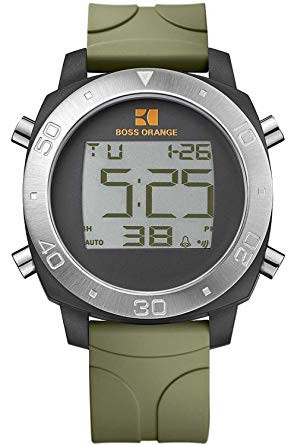 Hugo Boss Orange Unisex Digial Green Silicone Watch 1512675