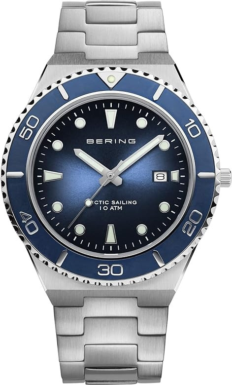 Bering Men's Arctic Sailing Blue Sunray Dial Stainless Steel Watch 18940-707