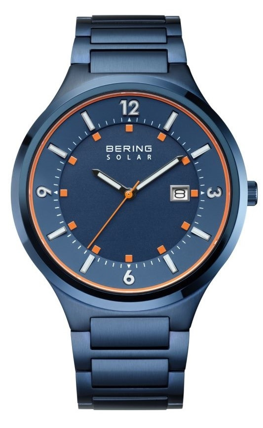 Bering Men's Solar Blue Stainless Steel Watch 14442-797