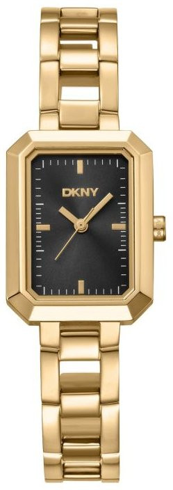 DKNY Women's Uptown Midi 3-Hand Gold Analog Watch with Black Dial DK1L009M0015
