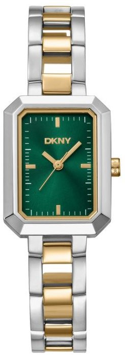 DKNY Women's Uptown Midi Two Tone Band Dark Green Dial Analog Watch DK1L009M0025
