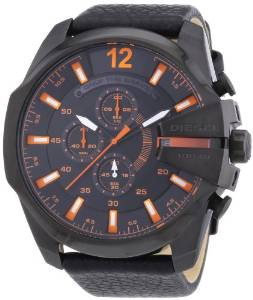 Diesel Men's Chronograph Black Leather Watch DZ4291