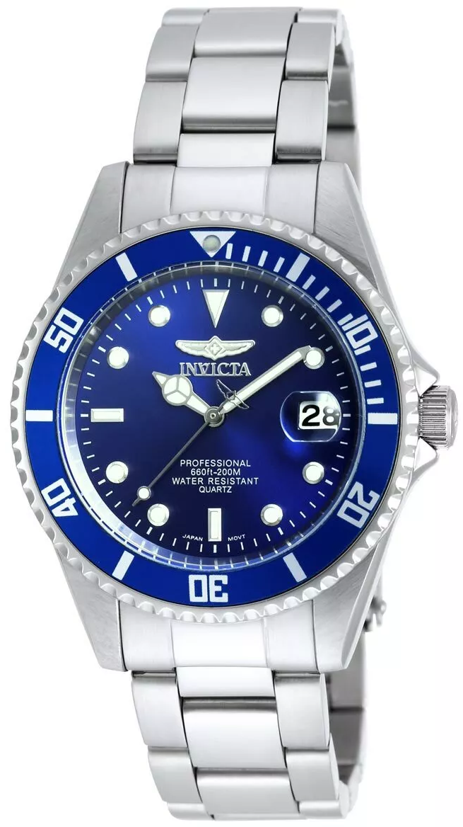 INVICTA Men's Pro Diver Quartz 3-Hand Blue Dial Analog Watch 9204OB