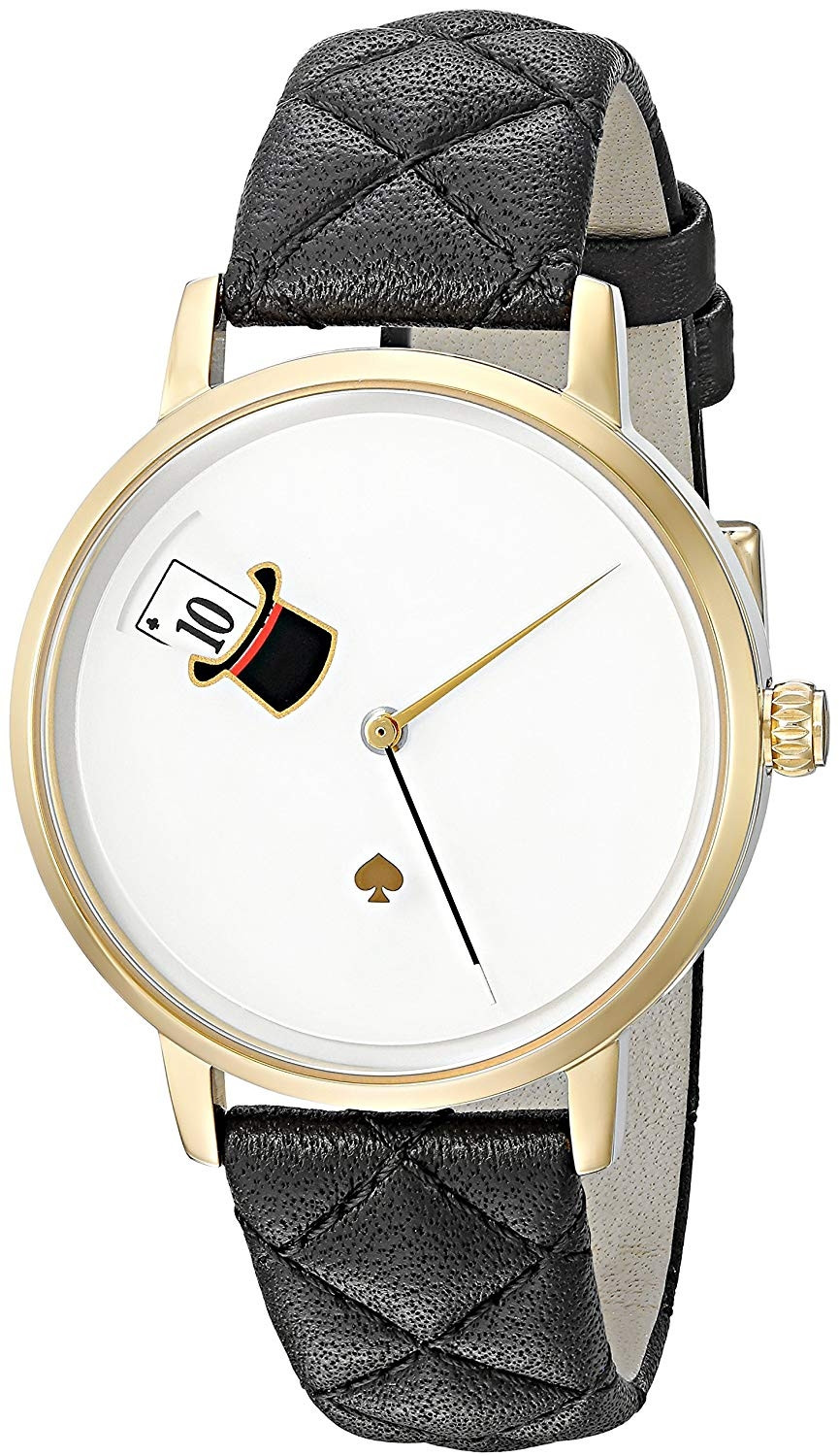 Kate Spade New York Women's Metro White Dial Black Leather Watch KSW1214