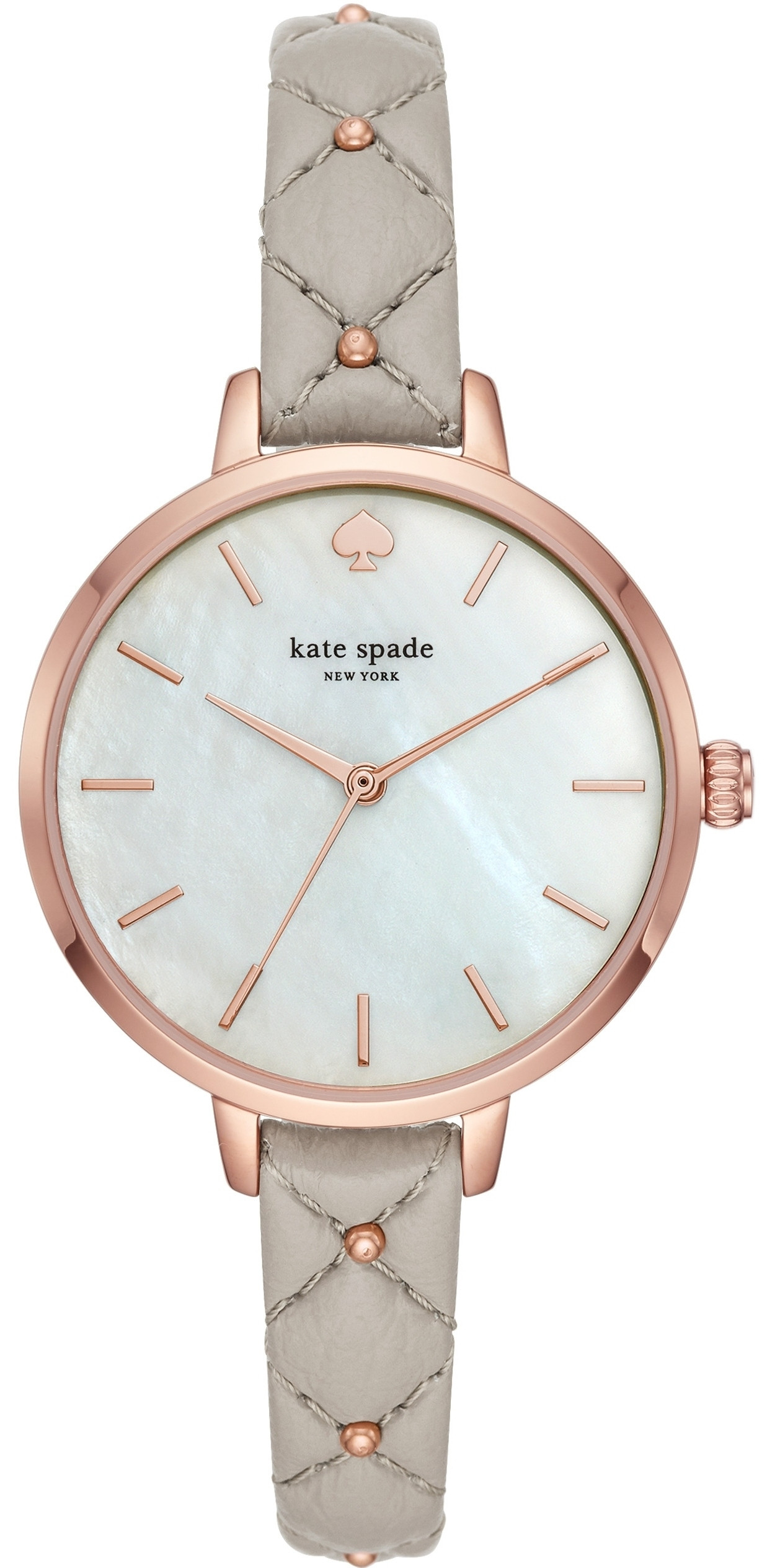 Kate Spade Women's Metro Mother of Pearl Dial Grey Leather Watch KSW1470