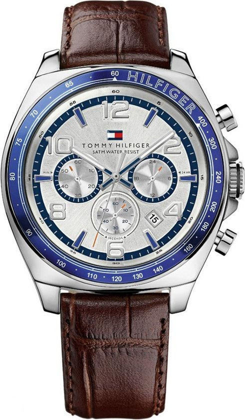 Tommy Hilfiger Men's Chronograph Silver Dial Brown Leather Watch 1790937