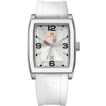 Hugo Boss Men's Orange Silver Dial White Rubber Watch 1512684