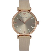 Emporio Armani Women's Retro Beige Leather Watch AR1681