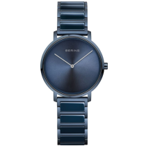 BERING Ladies Ceramic Stainless Steel Analog Watch In Blue/Blue 18531-797