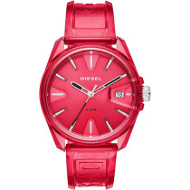 Diesel Women's MS9 Red Dial Red Rubber Watch DZ1930