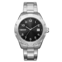 DKNY Men's 3-Hand Lexington Stainless Steel Silver Watch with Black Dial DK1G046M0055