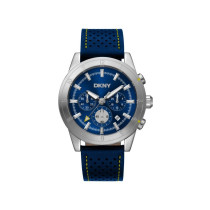 DKNY Men's Bryant Park Chrono Dark Blue Leather Band Analog Watch DK1G051L0035