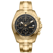 DKNY Men's Three-Hand Central Park Chrono Gold Watch With Black Dial DK1G049M0065