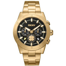 DKNY Men's Three-Hand Crosby Sport Gold Analog Watch With Black Dial DK1G050M0065