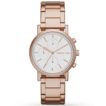DKNY Women's Soho Silver Dial Rose Gold Tone Watch NY2275