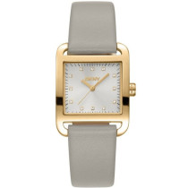 DKNY Women's City Midi Grey Leather Strap Analog Watch DK1L004L0025