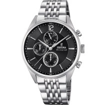 Festina Men's Timeless Chrono Black Dial Stainless Steel Watch F20285/4