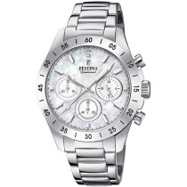 Festina Women's Boyfriend Chronograph Mother of Pearl Dial Stainless Steel Watch F20397/1