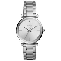 Fossil Women's Carbon Silver Dial Stainless Steel Watch ES4440