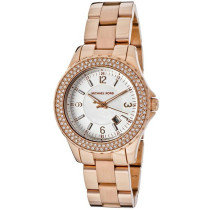 Michael Kors Women's Madison White Dial Crystal Rose Gold Tone Watch MK5403