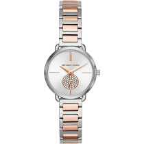 Michael Kors Women's Portia Silver Dial Two Tone Stainless Steel Watch MK4453
