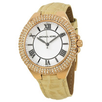 Michael Kors Women's Slim Camille Beige Leather Watch MK2330 