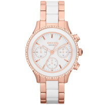 DKNY Women's White Dial Rose Gold Ceramic Watch NY8825 