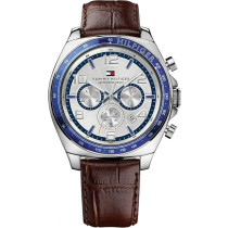 Tommy Hilfiger Men's Chronograph Silver Dial Brown Leather Watch 1790937