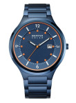 Bering Men's Solar Blue Stainless Steel Watch 14442-797