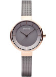 Bering Women's Solar Grey Dial Grey Stainless Steel Watch 14631-369