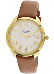 Kate Spade Women's Crosstown Mother Of Pearl Brown Leather Watch KSW1063