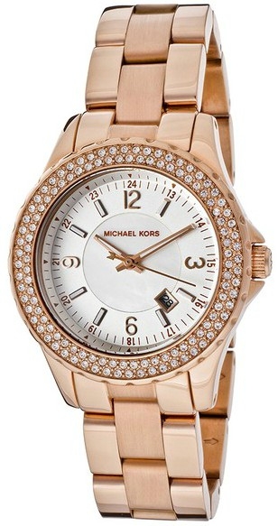 Michael Kors Rose Gold Crystal Bezel Women\'s Watch with White Logo Dial s-l400.jpg main image 2