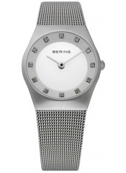 Bering Women’s Classic White Dial Stainless Steel Mesh Watch 11927-000