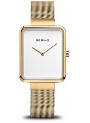 Bering Women's Classic Square White Dial Gold Stainless Steel Watch 14528-334
