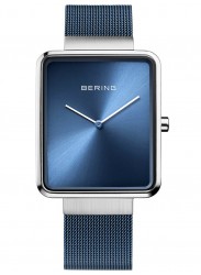 Bering Men's Classic Square Blue Dial Blue Stainless Steel Watch 14533-307