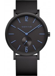 Bering Men's Aurora Black Dial Black Silicone Watch 16940-499