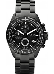 Fossil Men's Chronograph Black Dial Black Ion-plated Watch CH2601IE