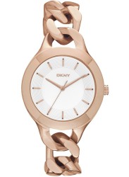 DKNY Women's White Dial Rose Gold Tone Watch NY2218