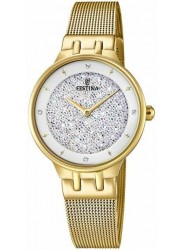 Festina Women's Mademoiselle White Crystal Dial Gold Stainless Steel Watch F20386/1