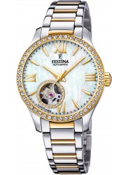 Festina Women's Automatic Skeleton Mother of Pearl Dial Two Tone Stainless Steel Watch F20486/1