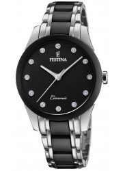Festina Women's Black Ceramic Black Dial Two Tone Ceramic Watch F20499/3