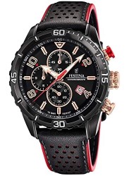 Festina Men's Chrono Sport Black Dial Black Leather Watch F20519/4