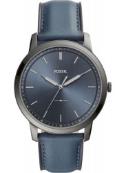 Fossil Men's Minimalist Blue Dial Blue Leather Watch FS5574
