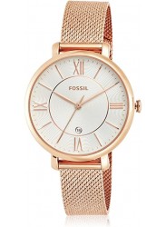 Fossil Women's Jacqueline Silver Dial Rose Gold-Tone Watch ES4352