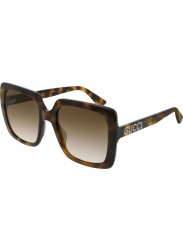 Gucci Women's Square Full Rim Tortoise Frame Sunglasses GG0418S-003-54