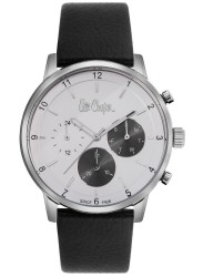 Lee Cooper Men's Chronograph White Dial Black Leather Watch LC06912.331