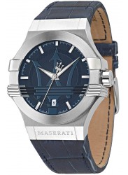 Maserati Men's Potenza Blue Dial Blue Leather Watch R8851108015