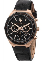 Maserati Men's Stile Chronograph Black Dial Black Leather Watch R8871642001